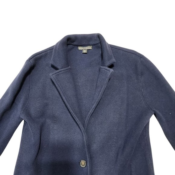 J. Crew Womens Navy Blue Cotton Blazer With Button Closure & Pockets‎ XS - Picture 3 of 9